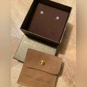 Anna Zuckerman Platinum Stud Earrings